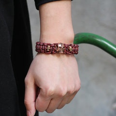 Triple Skull Tactical Bracelet – Red Camo Edition