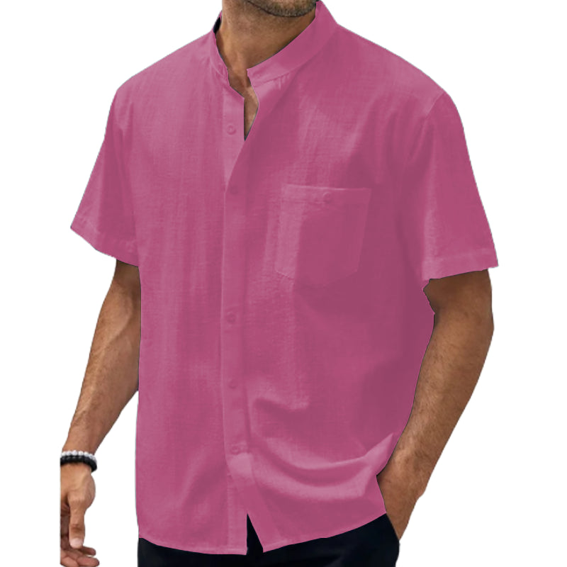 Loookus - Men's ice cream Cotton Summer Casual Beach Shirt Short Sleeve