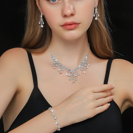 Loookus - Black Friday Limited Set - Full Diamond Collar Chain Earring Set