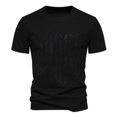 Loookus - Men's Embroidered Slim-fit Short-Sleeved Casual High-quality trendy T-shirt