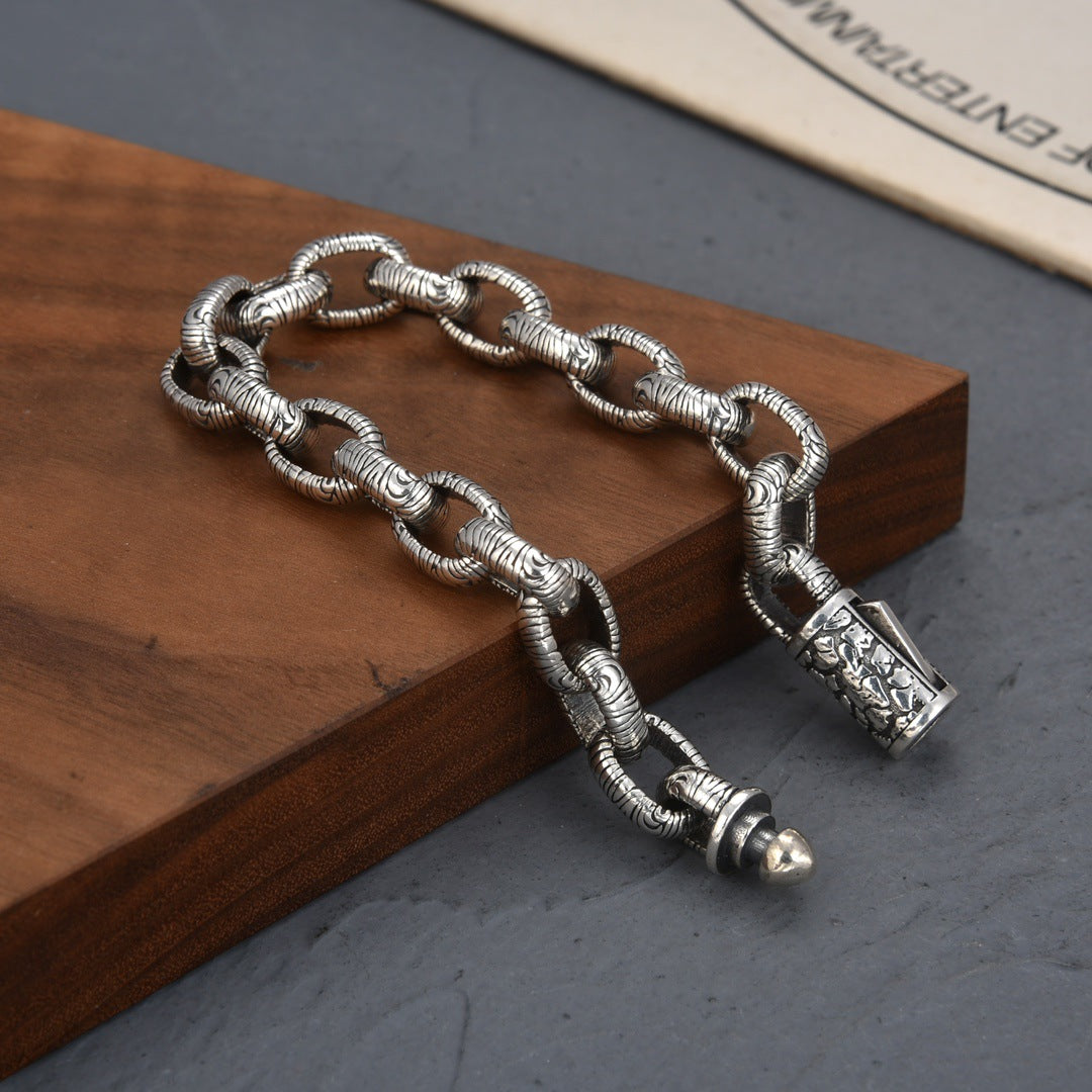 Loookus - 925 Silver Ice Crack Bracelet