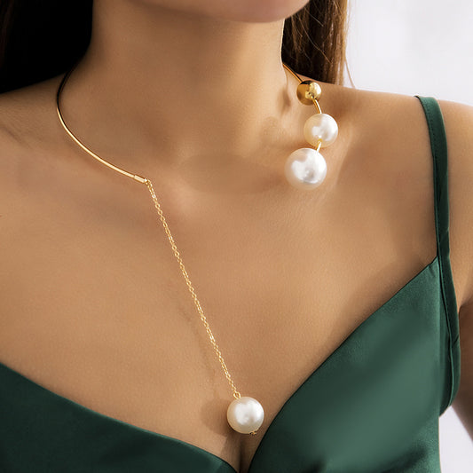 Loookus - Lady geometric personality ballpoint clavicle chain collar
