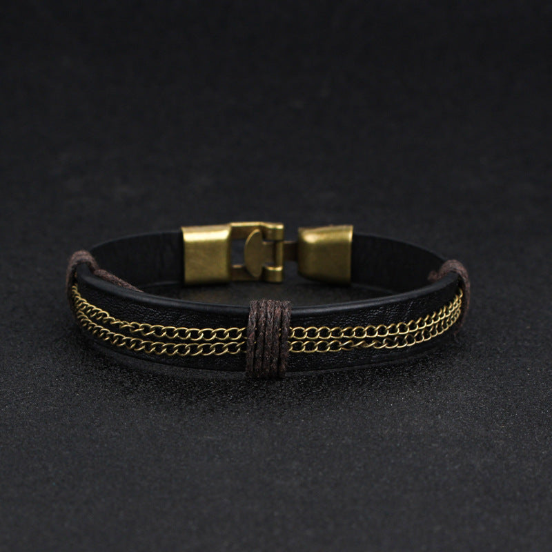 Loookus - Men's Personalized Retro Leather Bracelet