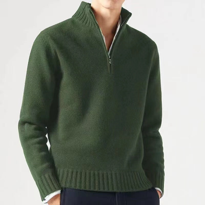 Loookus - New autumn and winter men's thickened stand collar casual woolen sweater