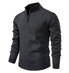 Loookus - Men's autumn and winter fashionable slim-fit knitted shirt with a stand collar and half zip