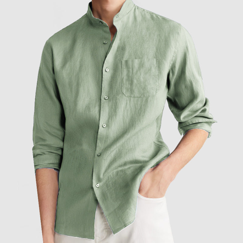 Loookus - Men's Standing Collar Pocket Shirt