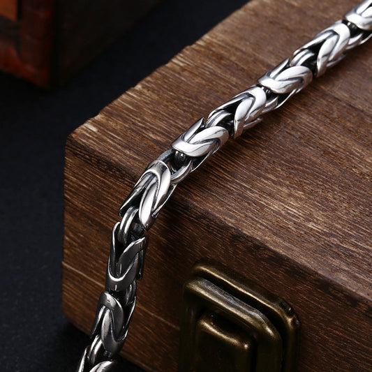 Loookus - 925 Silver Six Character Truth Vajra Pestle Bracelet