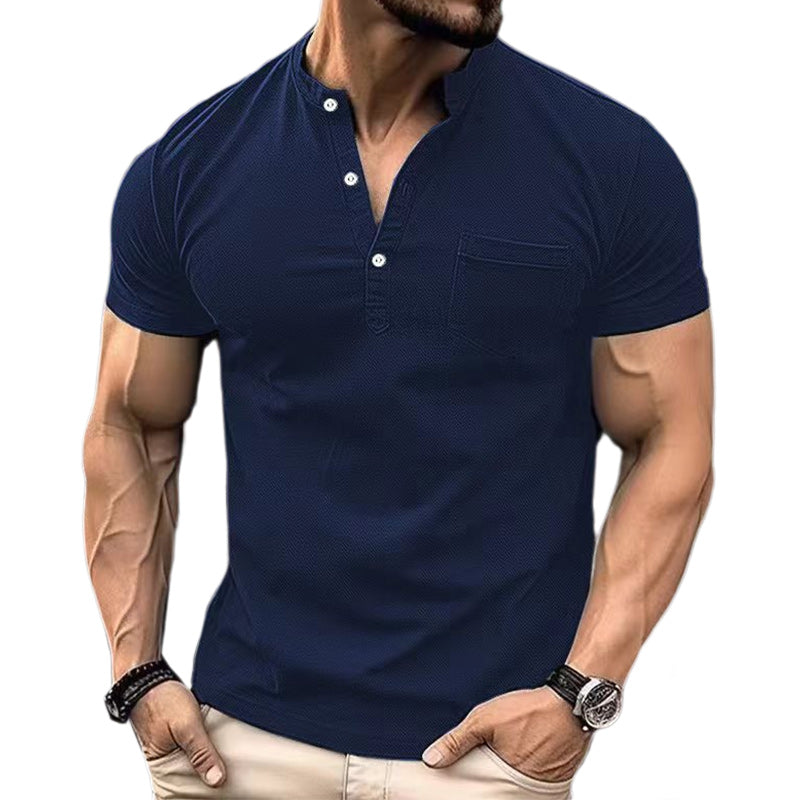 Loookus - Men's Casual Short Sleeve Pocket Business POLO