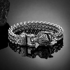 Loookus - 925 Silver Punk Wolf Head Bracelets