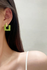 Loookus - Green Geometric Patterns Earrings
