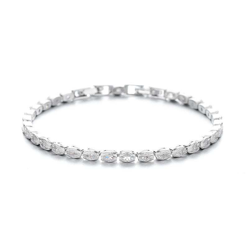 Loookus - Inlaid zircon oval bracelet