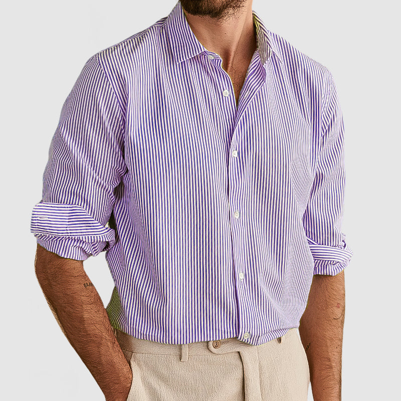 Loookus - Gentleman's Cotton Everyday Striped Shirt