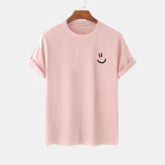 Loookus - Summer men's smiling face short sleeved loose fitting T-shirt