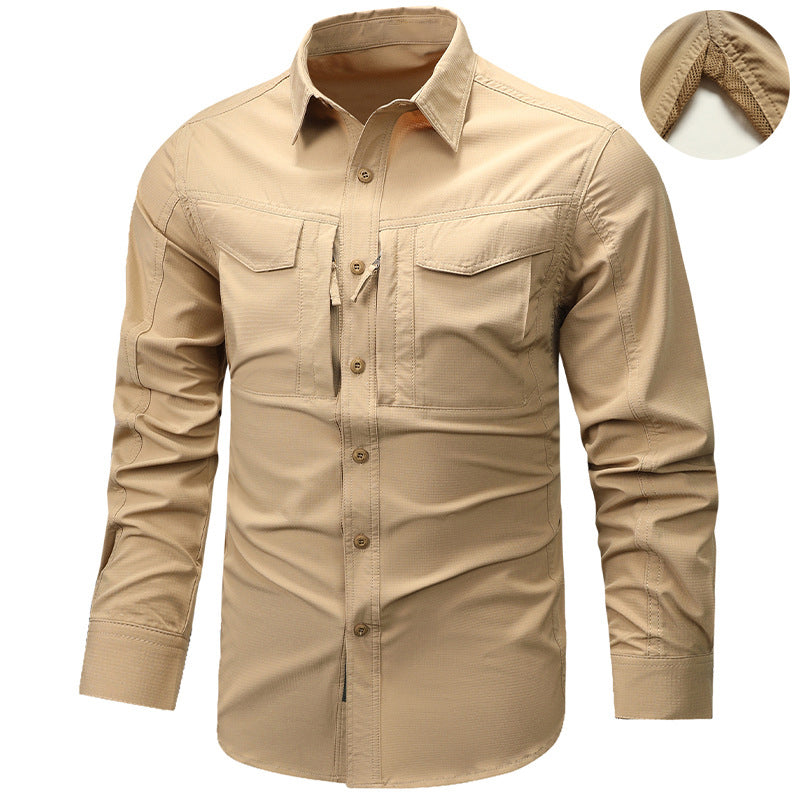 Loookus - Gentleman's Two Pockets Casual and Fashion Basic Nylon Shirt With Breathable Design