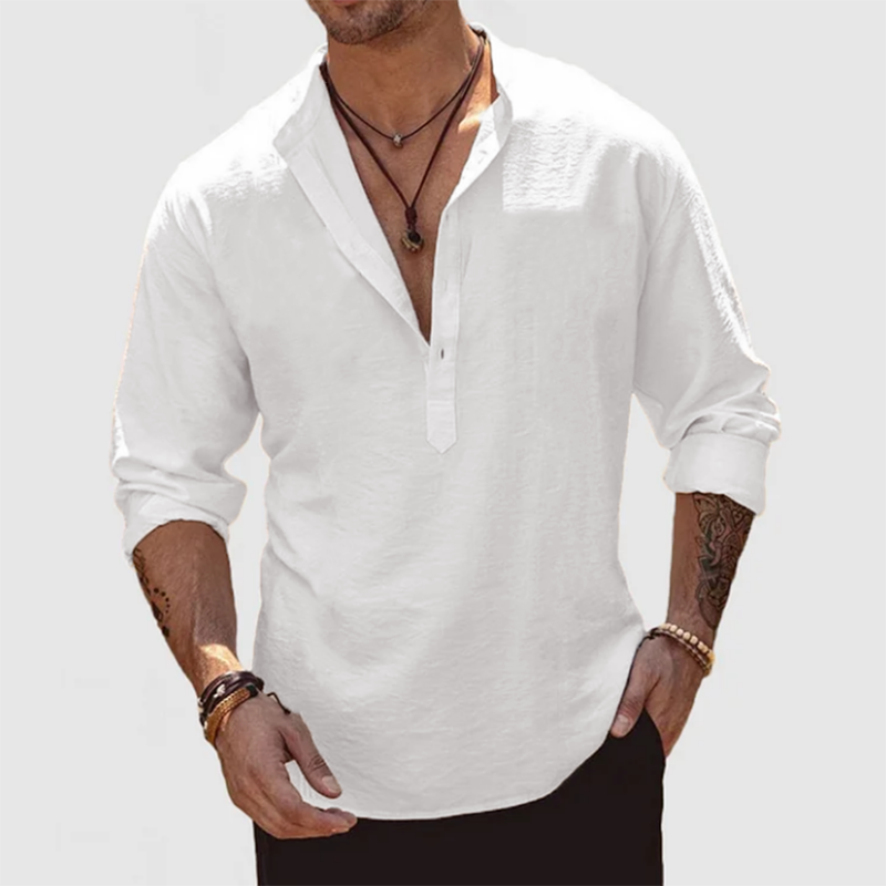 Loookus - Men's Casual Everyday Cotton Linen Shirt