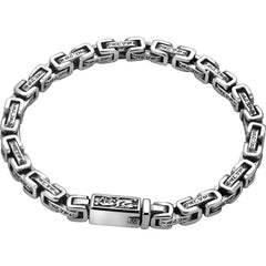 Loookus - 925 Silver Vintage Sanskrit Mantra Dragon Pattern Bracelet
