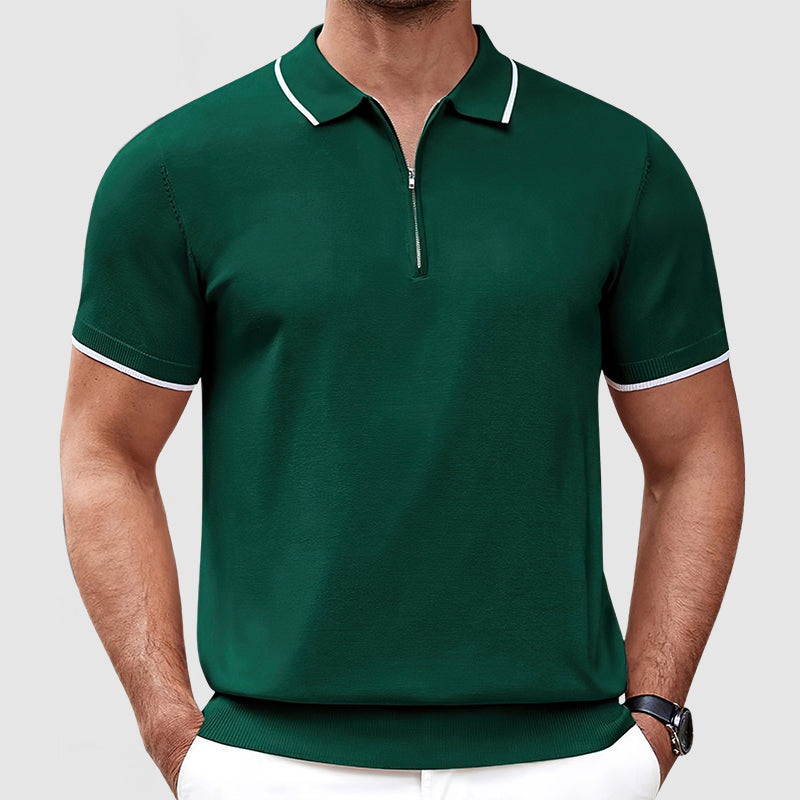 Loookus - Men's Premium Knit Zipper Polo Shirt