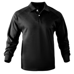 Loookus - Men's Fashion Lapel loose solid color casual long sleeve polo shirt