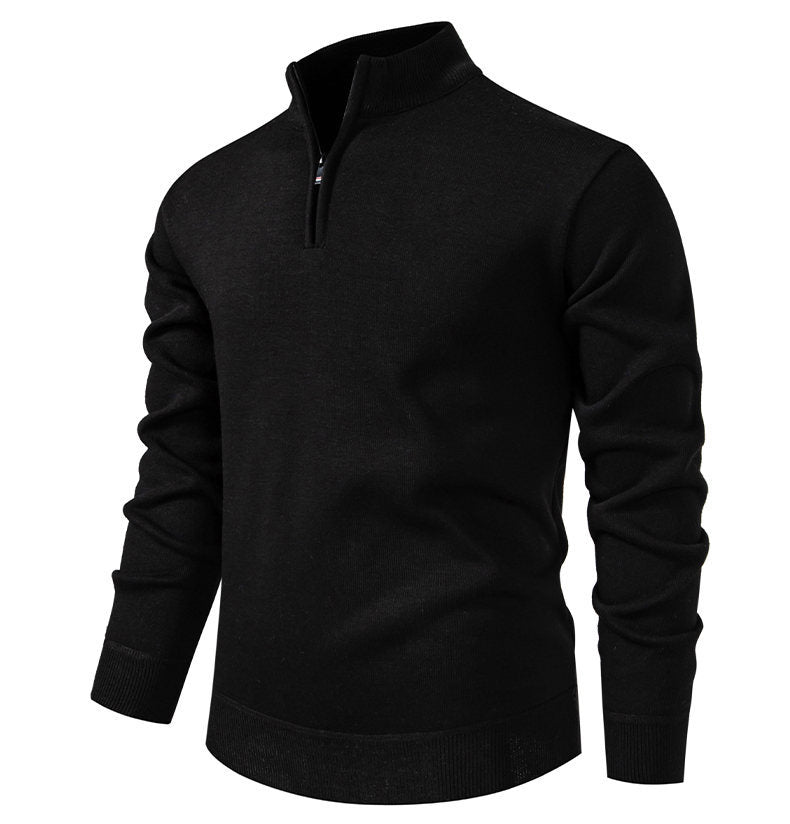 Loookus - Men's autumn and winter fashionable slim-fit knitted shirt with a stand collar and half zip