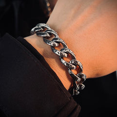 Loookus - 925 Silver Men's Personalized Crack Bracelet