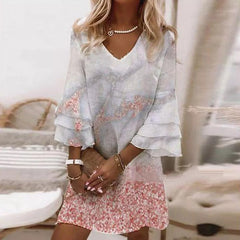 Loookus - Fresh Print V Leader Mini Dress