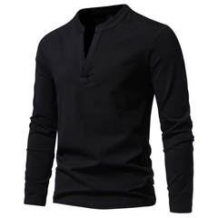 Loookus - Long Sleeve Henley With Deep V Shape