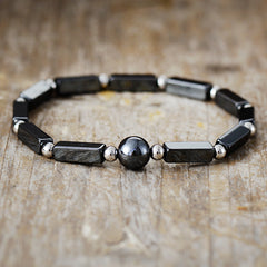 Loookus - Amethyst 7 color square stretch bracelet