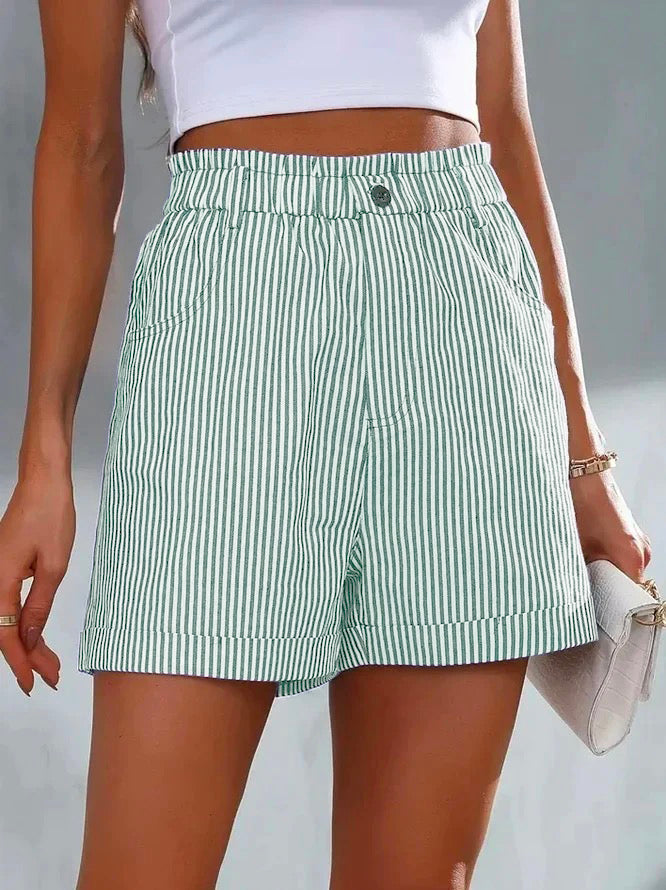 Loookus - Women's Loose Casual Striped Shorts