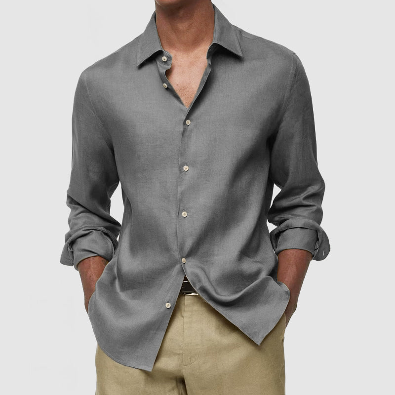 Loookus - Gentleman's Casual Luxury Touch Cotton Linen Shirt