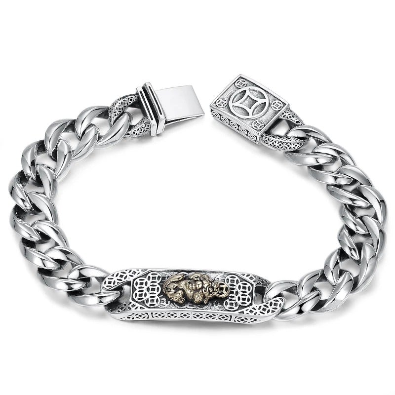 Loookus - 925 Silver Pixiu Men's Bracelet