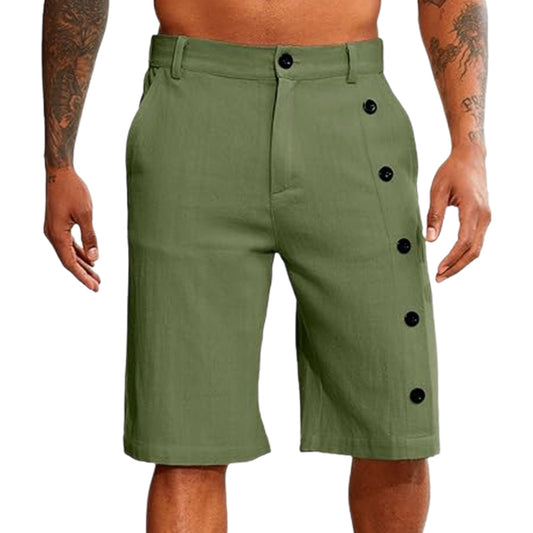 Loookus - Mens Linen Shorts Casual Stretch Summer Beach Shorts