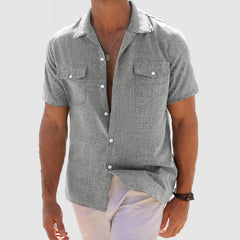 Loookus - Men's Casual Cotton & Linen Vacation Style Shirt