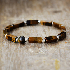 Loookus - Amethyst 7 color square stretch bracelet