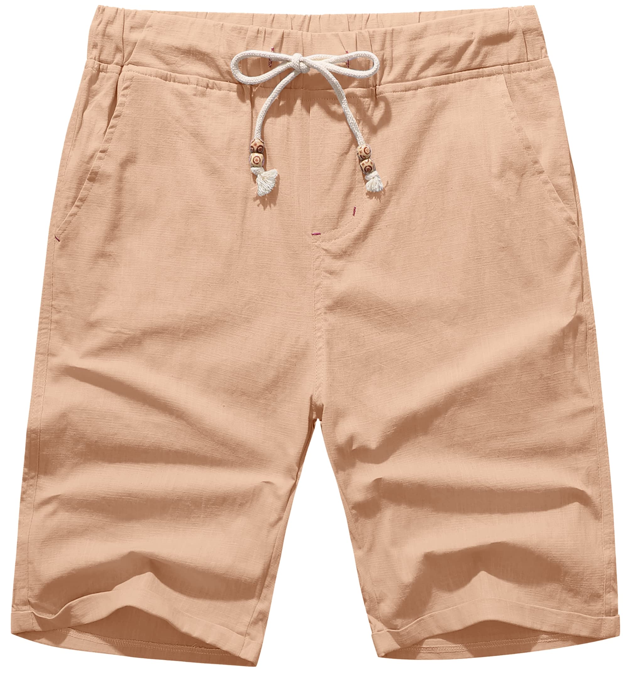 Loookus - Men's Drawstring Linen Beach Shorts