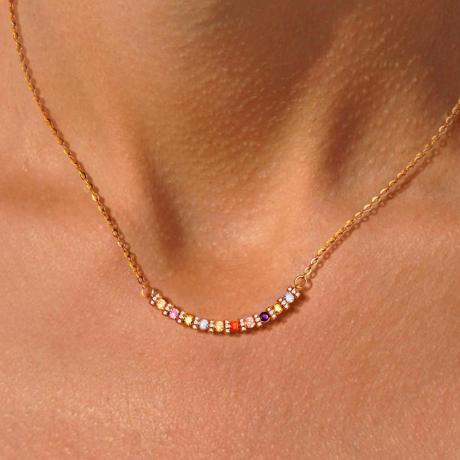 Loookus - Simple Colorful Zircon Necklace