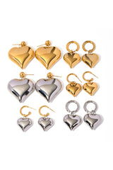 Loookus - Peach Heart Drop Earrings