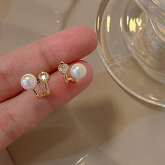 Loookus - Simple Pearl Unique Design Small Delicate Earrings