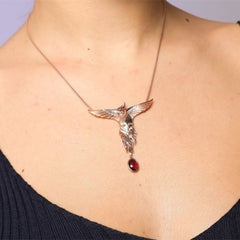 Loookus - Phoenix Strength Root Ruby Pendant Necklace