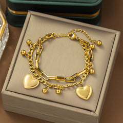 Loookus - Heart Shaped Double Layered Bracelet