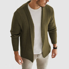 Loookus - Men's Classic Casual Lapel Long Sleeve Cashmere Knit Cardigan