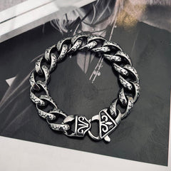 Loookus - 925 Silver Men's Personalized Crack Bracelet