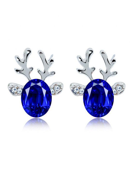 Loookus - Women's Christmas Reindeer Rhinestone Earrings