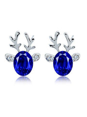 Loookus - Women's Christmas Reindeer Rhinestone Earrings