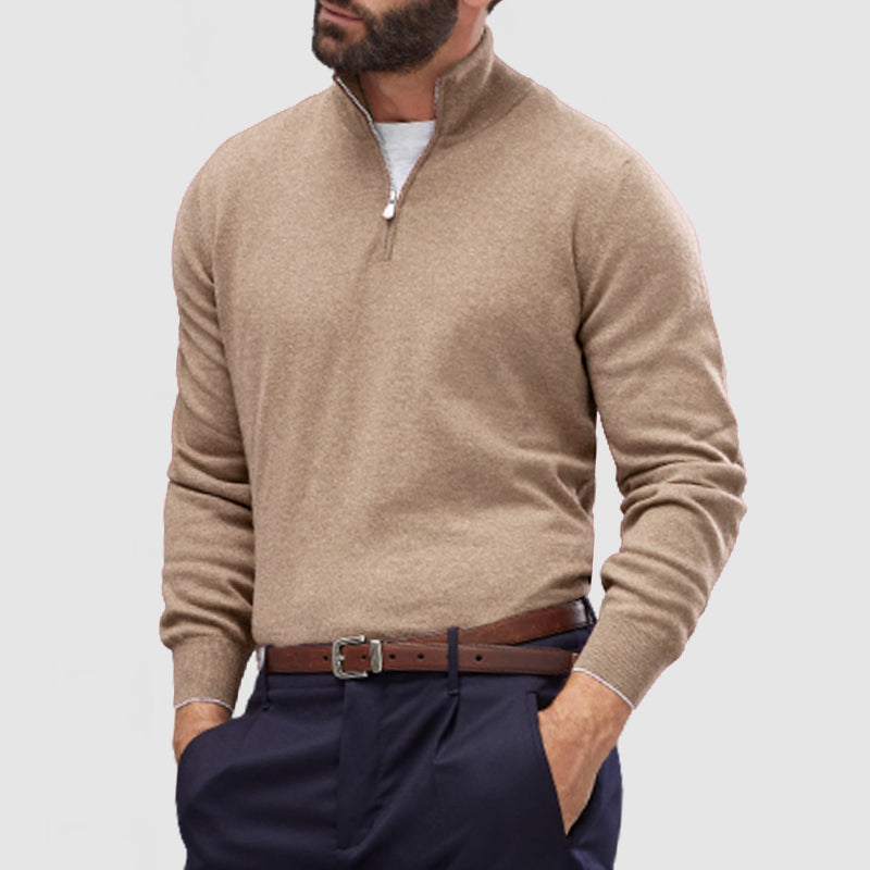 Loookus - Men's Casual Zip Cashmere Basic Sweater