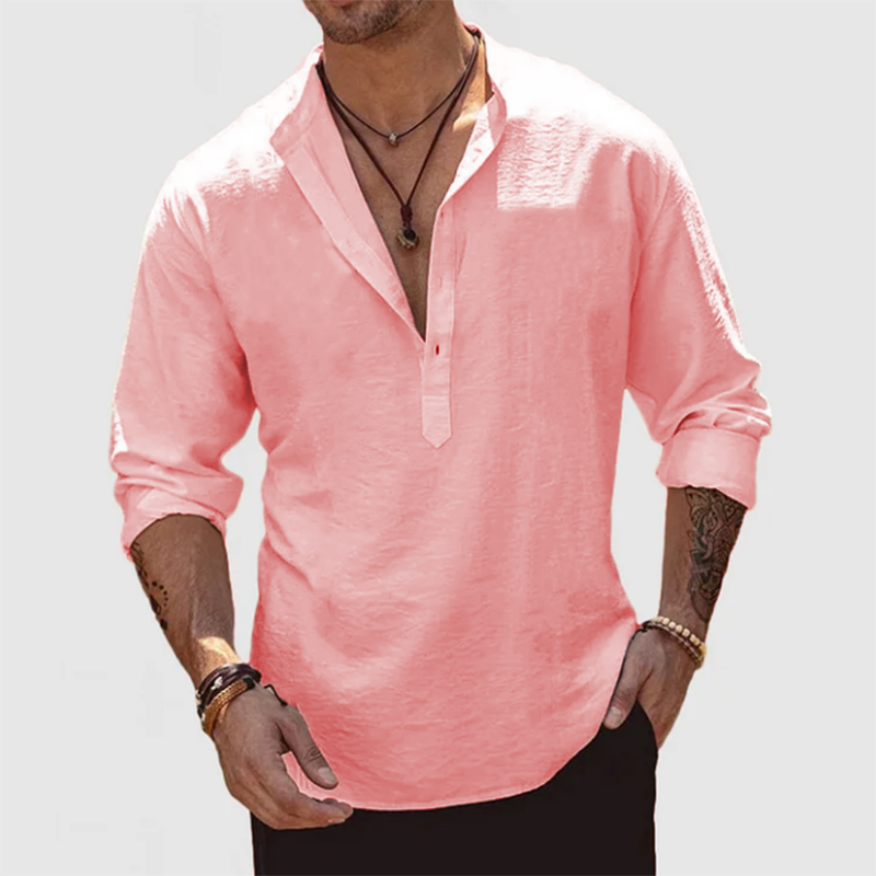 Loookus - Men's Casual Everyday Cotton Linen Shirt