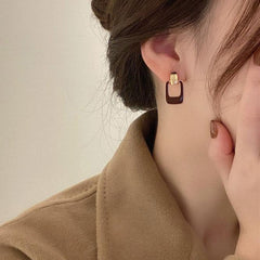 Loookus - Chocolate Square Earrings