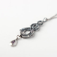 Loookus - Forest Twisted Snake Amethyst Pendant Necklace