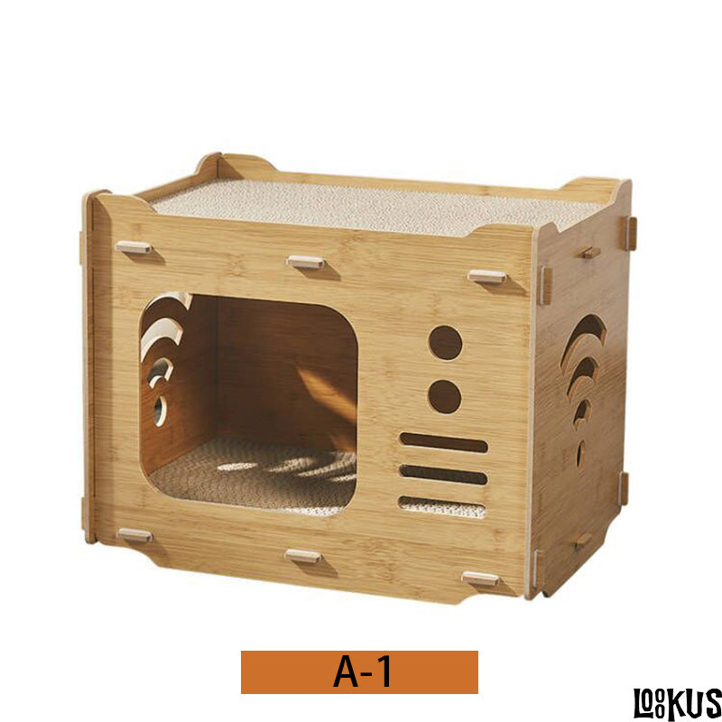 Loookus - Durable Double-layer Corrugated Cat Scratcher and House