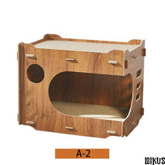 Loookus - Durable Double-layer Corrugated Cat Scratcher and House