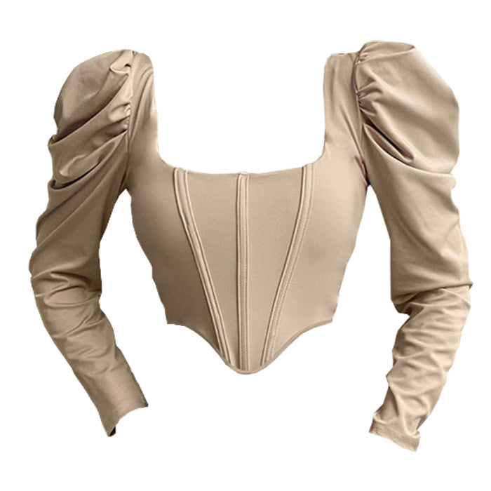 Loookus - Coffee Cream Corset Top